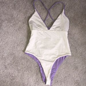 Venus white/lilac reversible maillot